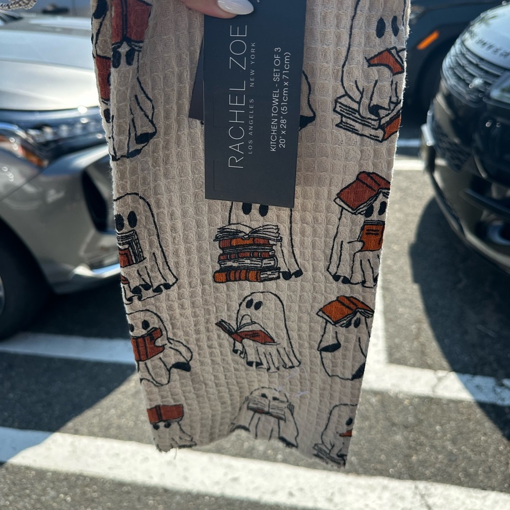 Rachel Zoe Ghost Reading Book Kitchen Towels Set of 3